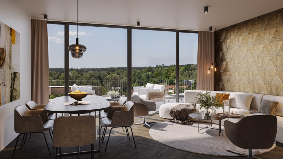 *Provisionsfrei* Luxuriöses Appartement mit TOP-Rendite und Roof-Top-Spa in traumhafter Lage - Beispiel Wohnraum (12940)