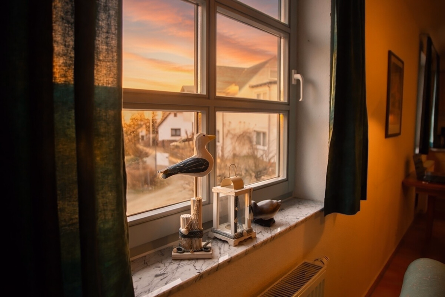 Nur 5 Minuten bis zum „Südstrand“ – schöne Ferienwohnung in Göhren auf Rügen - Blick aus Schlafzimmer (32339)