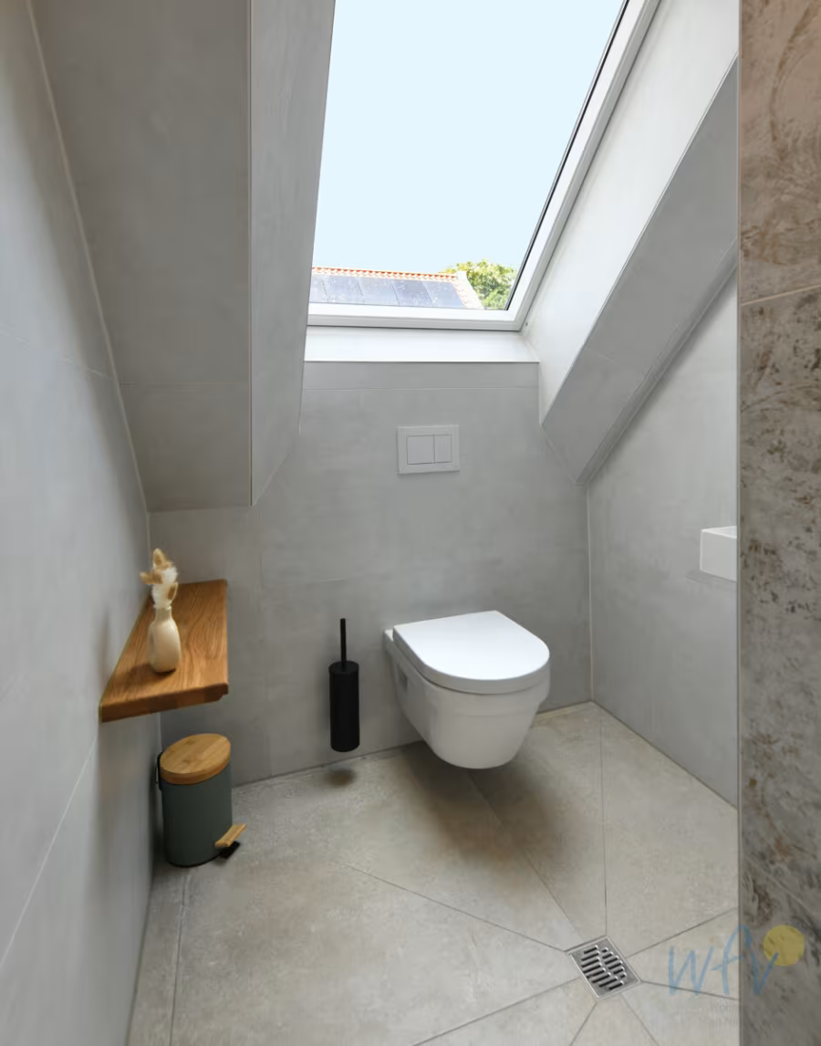Watt’n Kiek! Stilvolle Ferienwohnung über den Dächern Langeoogs - Badezimmer (39374)