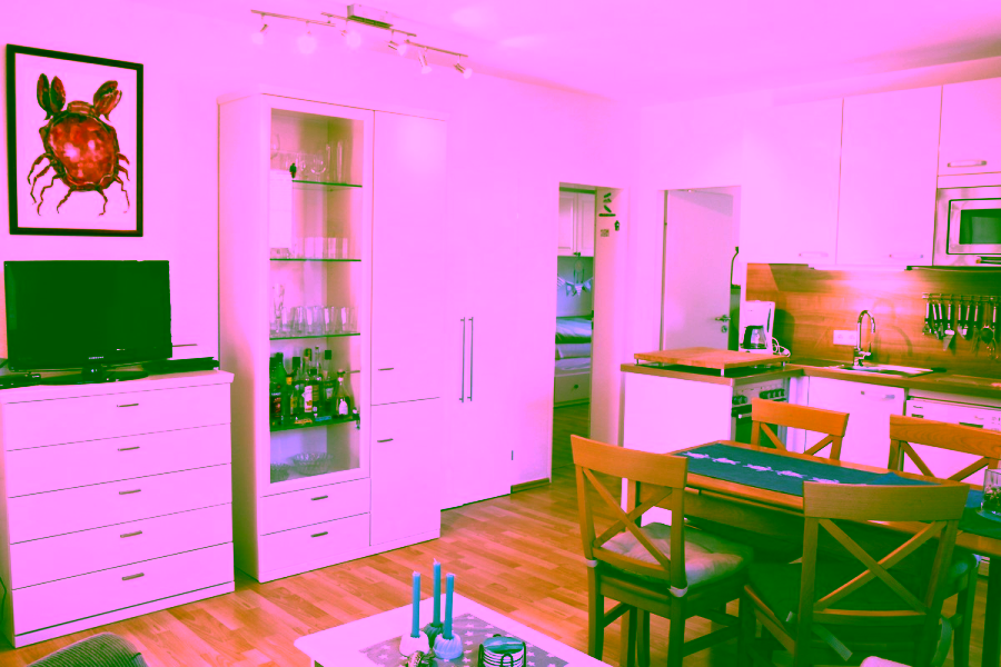 3-Zimmer-Wohnung mit 2 Balkonen im Zentrum von Langeoog - Wohn- und Essbereich (11746)