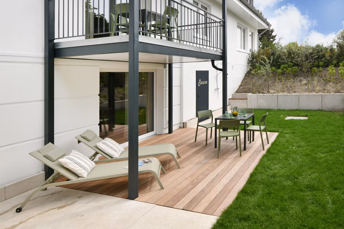 Mein Feriendomizil am Meer – zauberhafte Gartenwohnung mit eigener Sauna