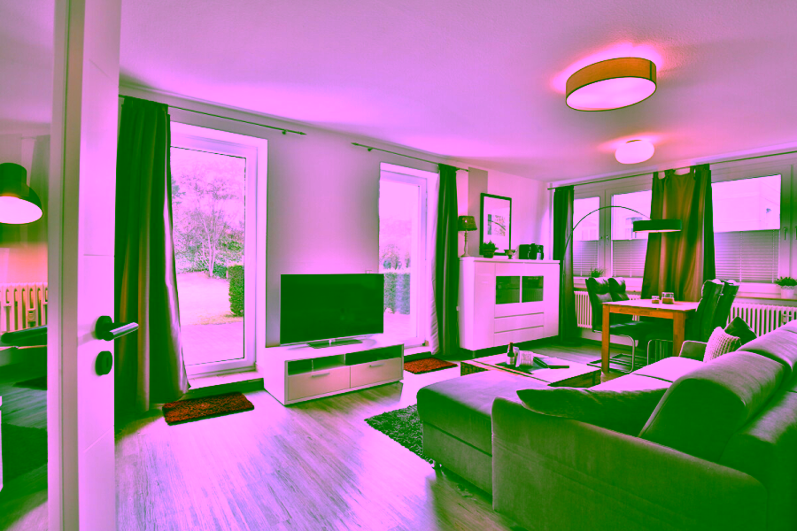 EG-Wohnung mit riesiger Terrasse und Top-Ausstattung - Wohnzimmer (11041)