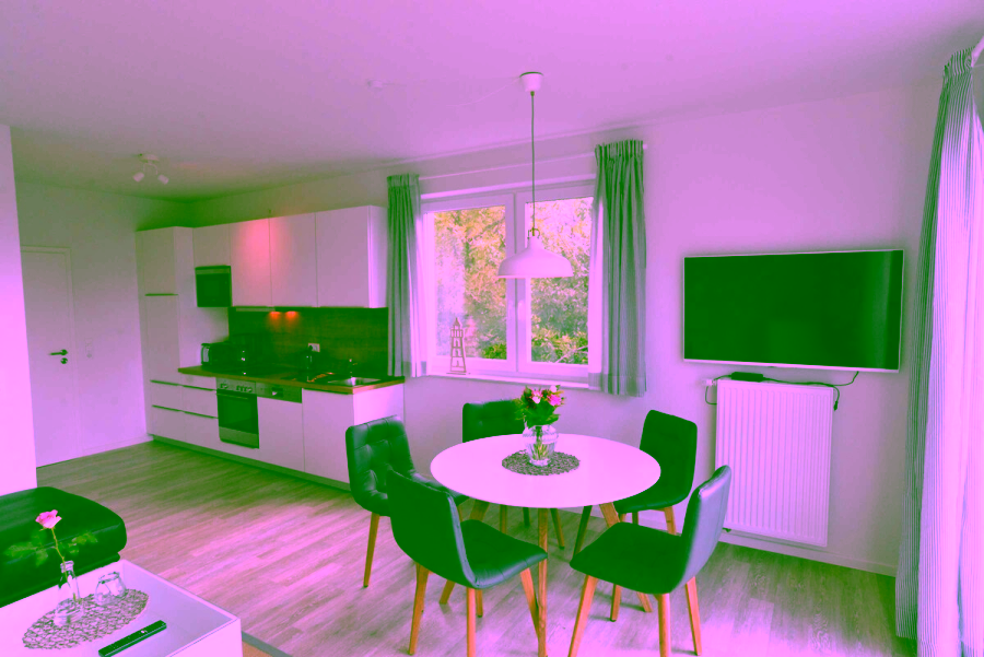 Maisonette-Ferienwohnung mit Balkon und Dünenblick - Wohn- und Essbereich Westerhus (9751)