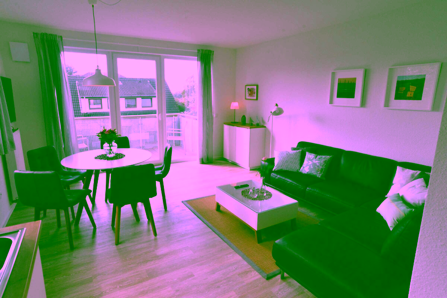 Maisonette-Ferienwohnung mit Balkon und Dünenblick - Wohn- und Essbereich Westerhus (9752)