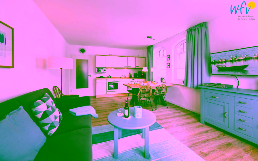 Elegantes Feriendomizil in Bestlage von Binz – Gemütliche 3 Zimmer Wohnung - Wohnzimmer (8938)