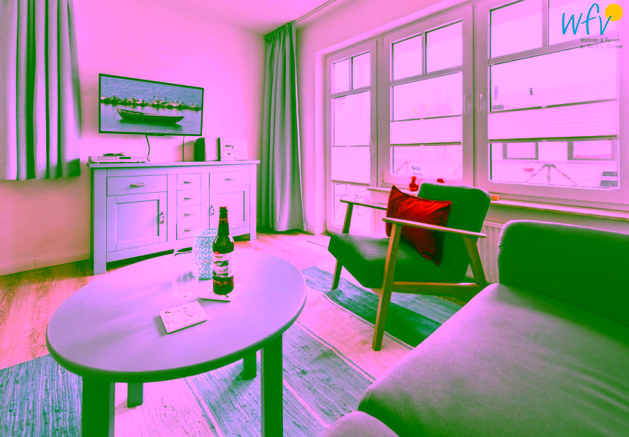 Elegantes Feriendomizil in Bestlage von Binz – Gemütliche 3 Zimmer Wohnung - Wohnzimmer (8937)