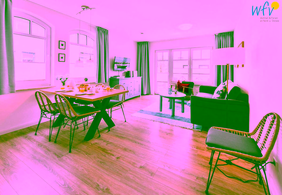 Elegantes Feriendomizil in Bestlage von Binz – Gemütliche 3 Zimmer Wohnung - Wohnzimmer (8935)