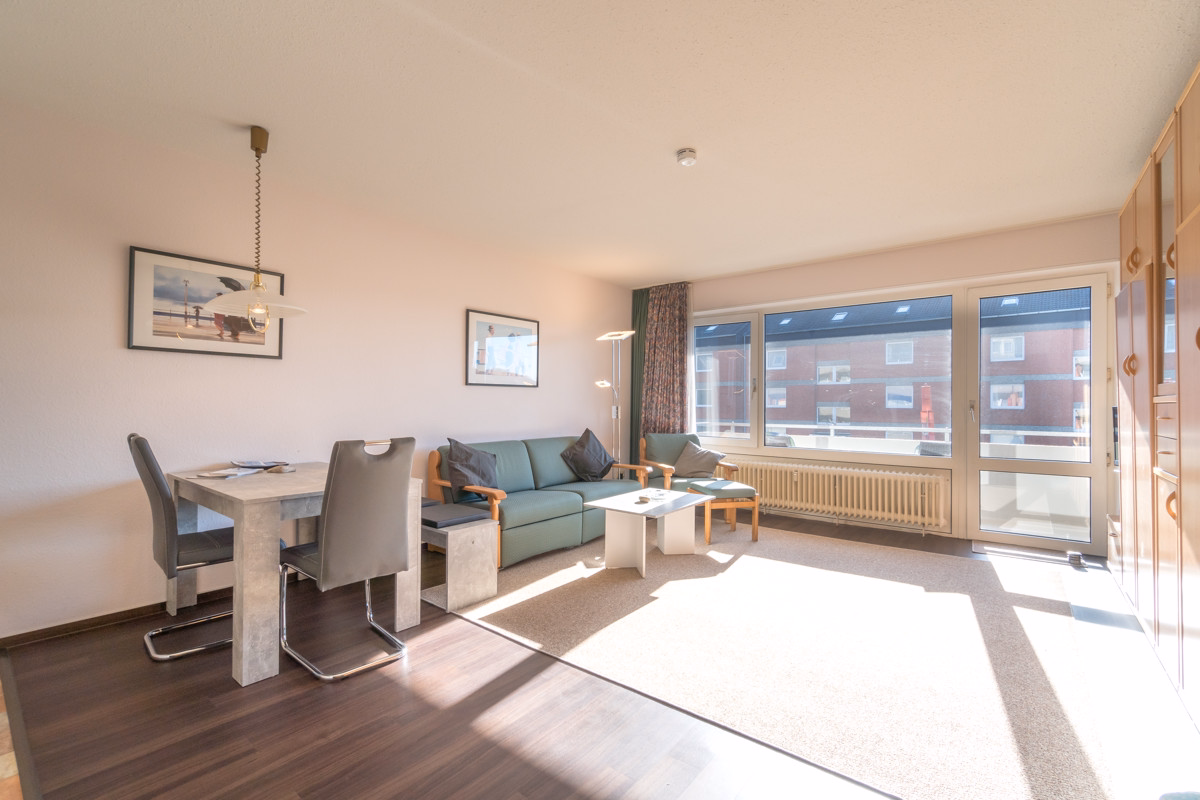 Ein-Raum-Apartment mit großem Sonnenbalkon