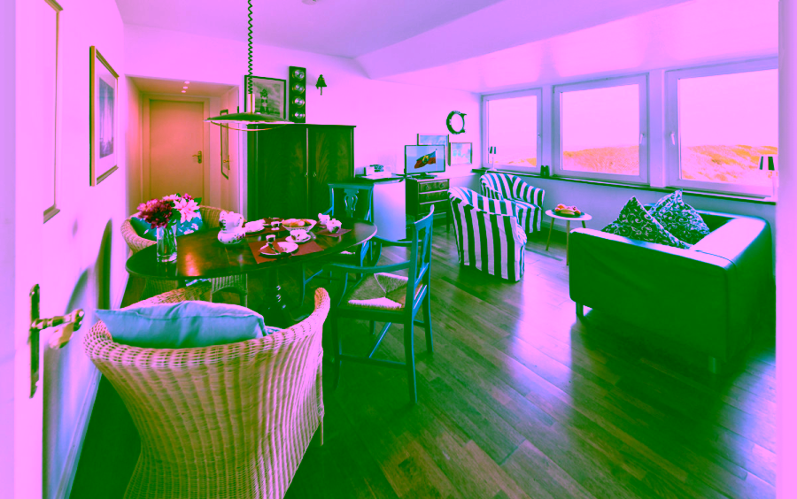 Wangerooger Wohlfühltraum mit Blick auf Nordsee aus jedem Fenster. - Wohnzimmer (9054)