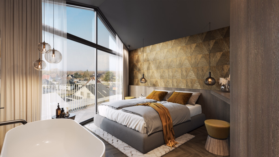 Luxuriöss Apartment mit TOP-Rendite und Roof-Top-Spa *provisionsfrei* - Beispiel Schlafzimmer (20259)